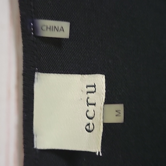 ECRU Womens Colorblock Poncho Knit Suede Tunic V Neck Blouse Top Med - Picture 2 of 5